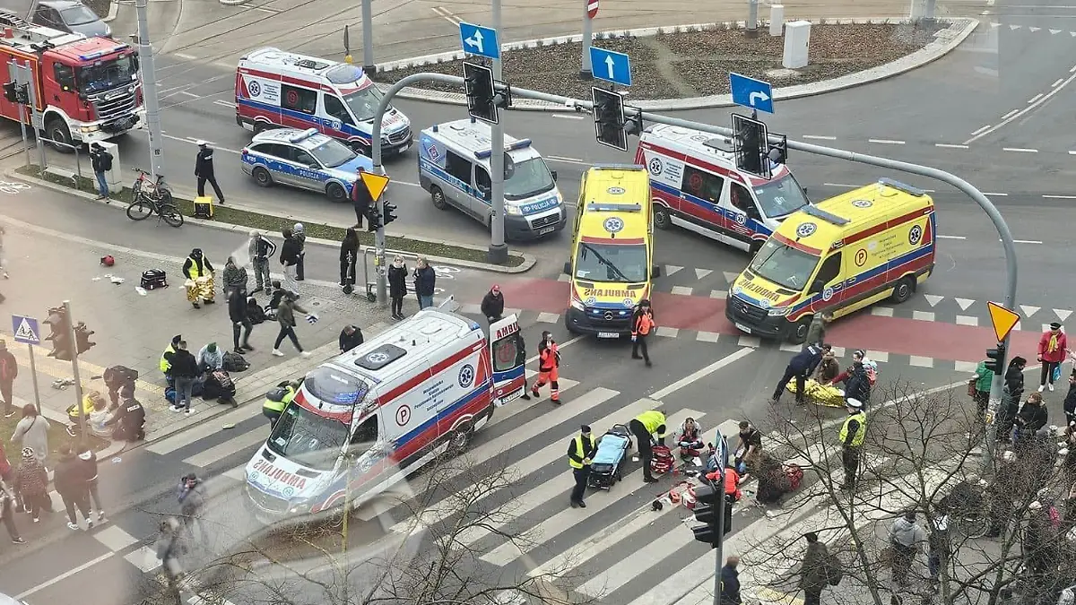 Auf dem Rodla-Platz in Stettin raste ein Auto in ein Fußgängergruppe.
