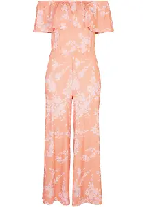 bonprix Jersey-Jumpsuit mit Blumen-Print