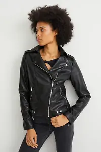 Bikerjacke aus Lederimitat