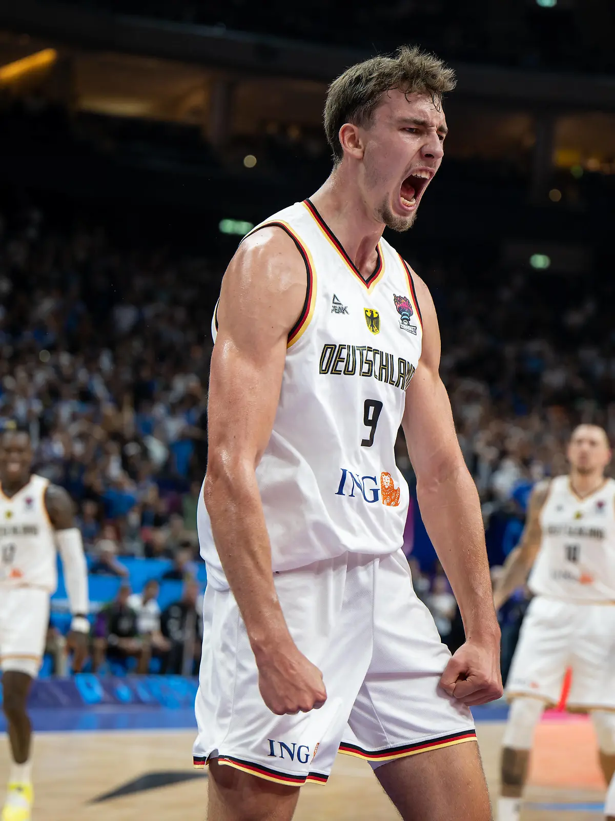Basketball Berlin 13.09.2022 Eurobasket 2022 Viertelfinale Deutschland GER - Griechenland GRE Franz Wagner Deutschland, No.09 *** Basketball Berlin 13 09 2022 Eurobasket 2022 quarterfinals Germany GER Greece GRE Franz Wagner Germany, No 09 