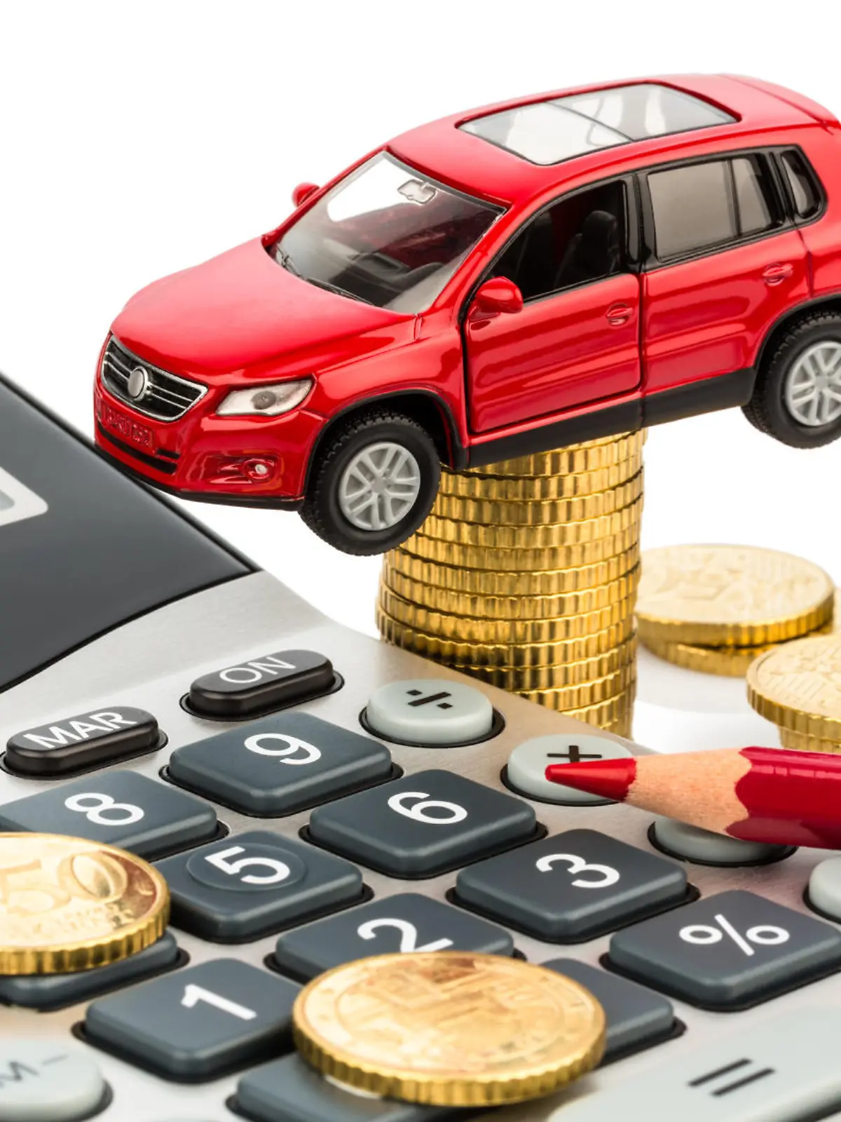 car and calculator. rising costs of car purchase, lease, workshop, refueling and insurance