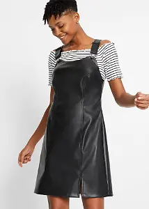 Lederimitat-Trägerkleid von Bonprix