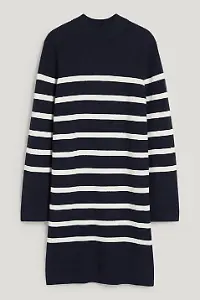 C&A Strickkleid - gestreift