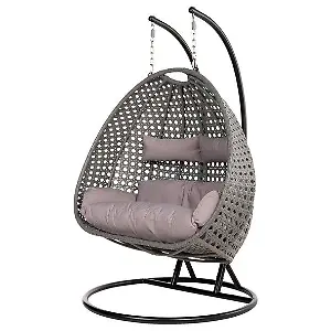 Home Deluxe Polyrattan-Hängesessel Twin, grau