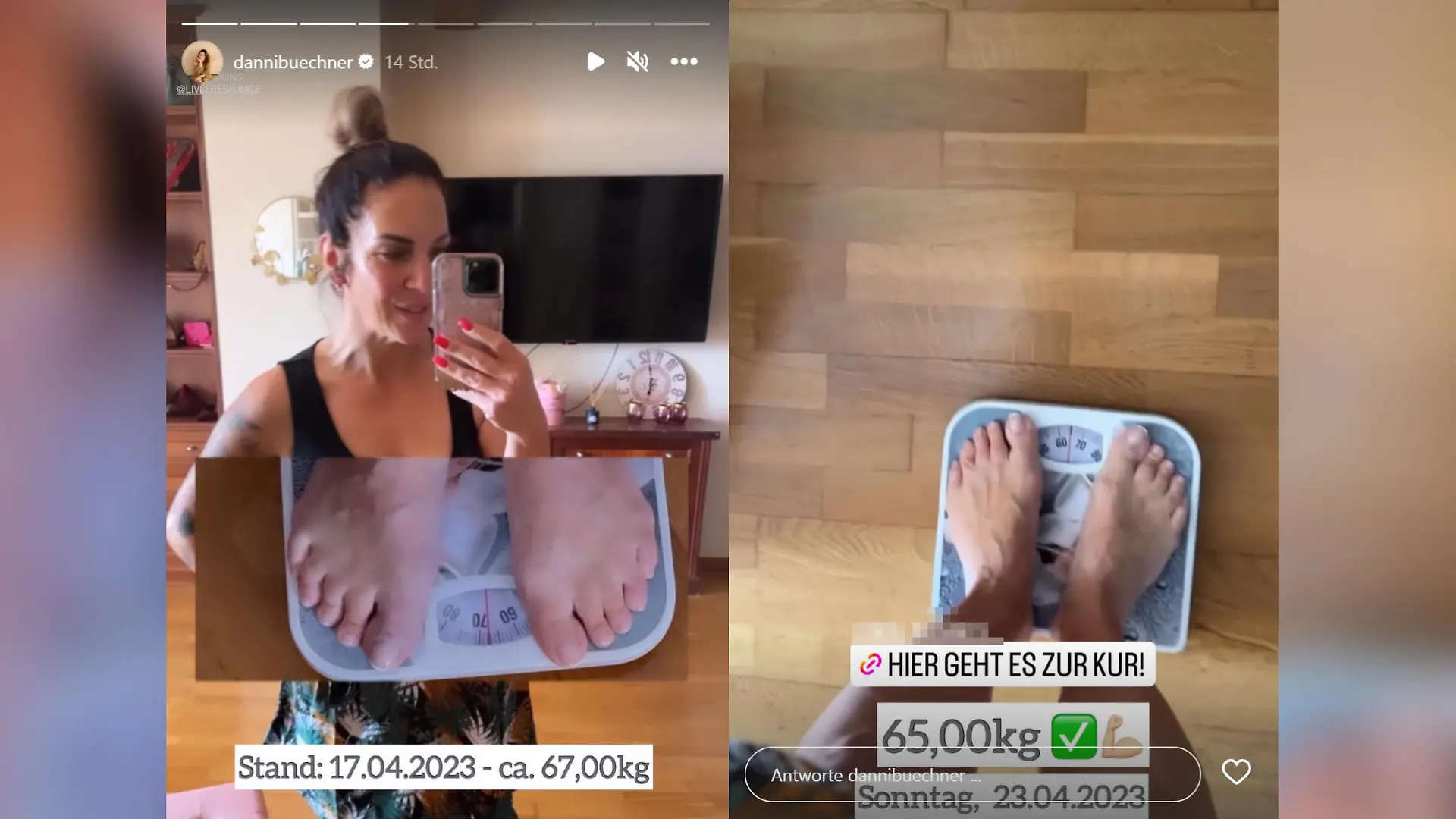 Danni Büchner hat in einer Woche zwei Kilogramm abgenommen.