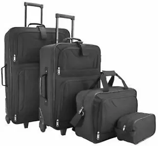 Deuba 101607 vierteiliges Reisekofferset (Schwarz)