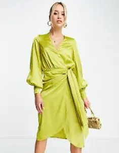 Midi-Wickelkleid aus Satin