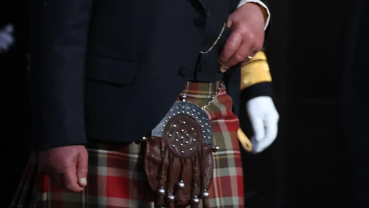 Image Licensed to i-Images Picture Agency. 12/09/2022. Edinburgh, United Kingdom. King Charles III leaving a vigil at St.Giles Cathedral in Edinburgh , Scotland , as the coffin of Queen Elizabeth II lies at rest., Credit:Stephen Lock / i-Images / Avalon