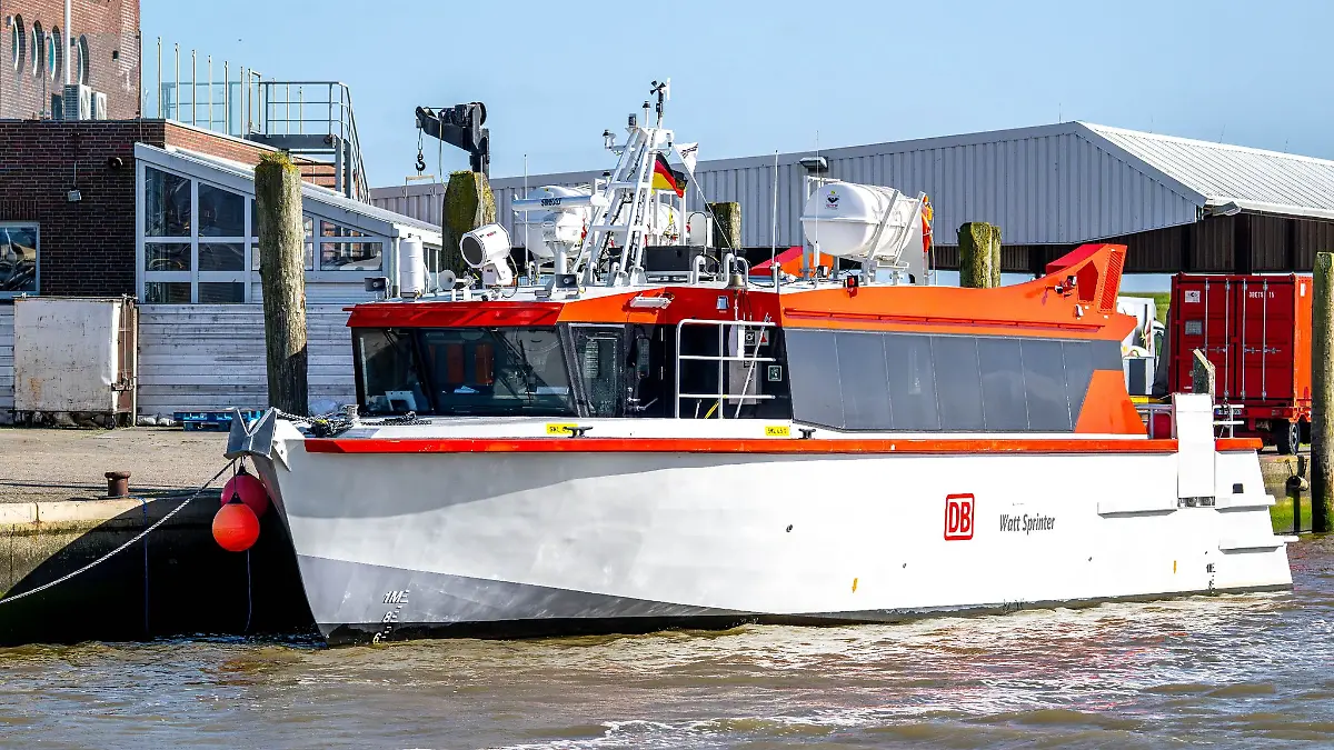 Die Schnellfähre „Watt Sprinter“ der Deutschen Bahn.