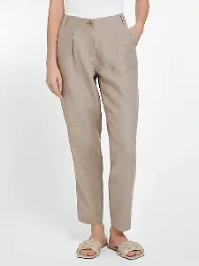 Knöchellange Hose aus 100% Leinen