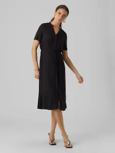 Schwarzes Hemdblusenkleid