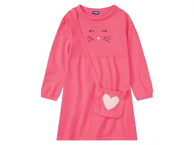 Lupilu Mädchen Strickkleid mit Umhängetasche