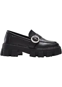 Rainbow Chunky Loafers in Schwarz