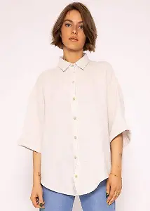 Sassyclassy Kurzarmbluse Oversize