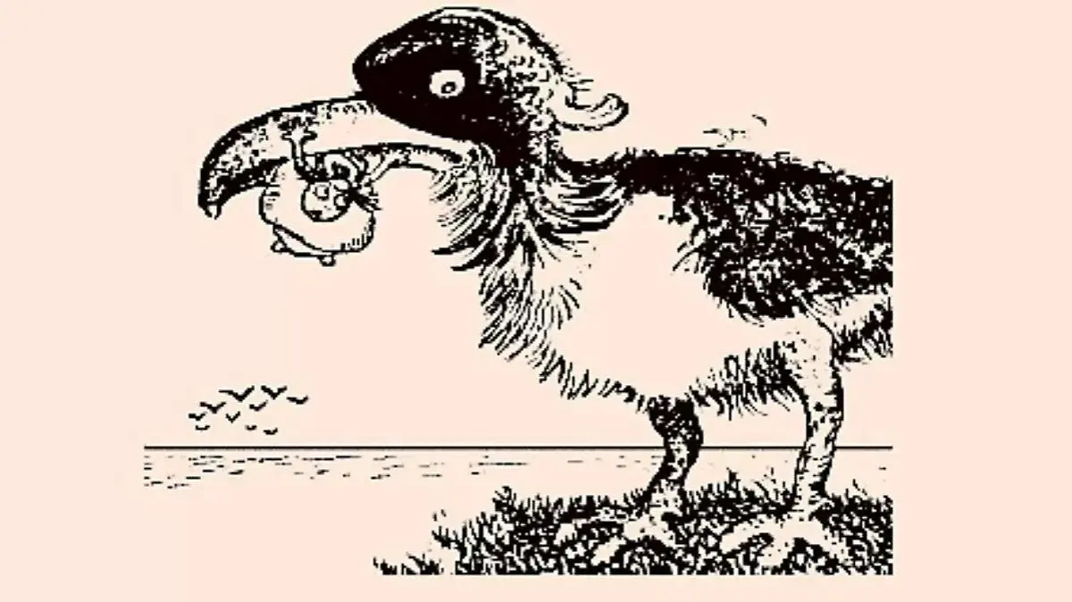 Optische Täuschung riesiger Vogel