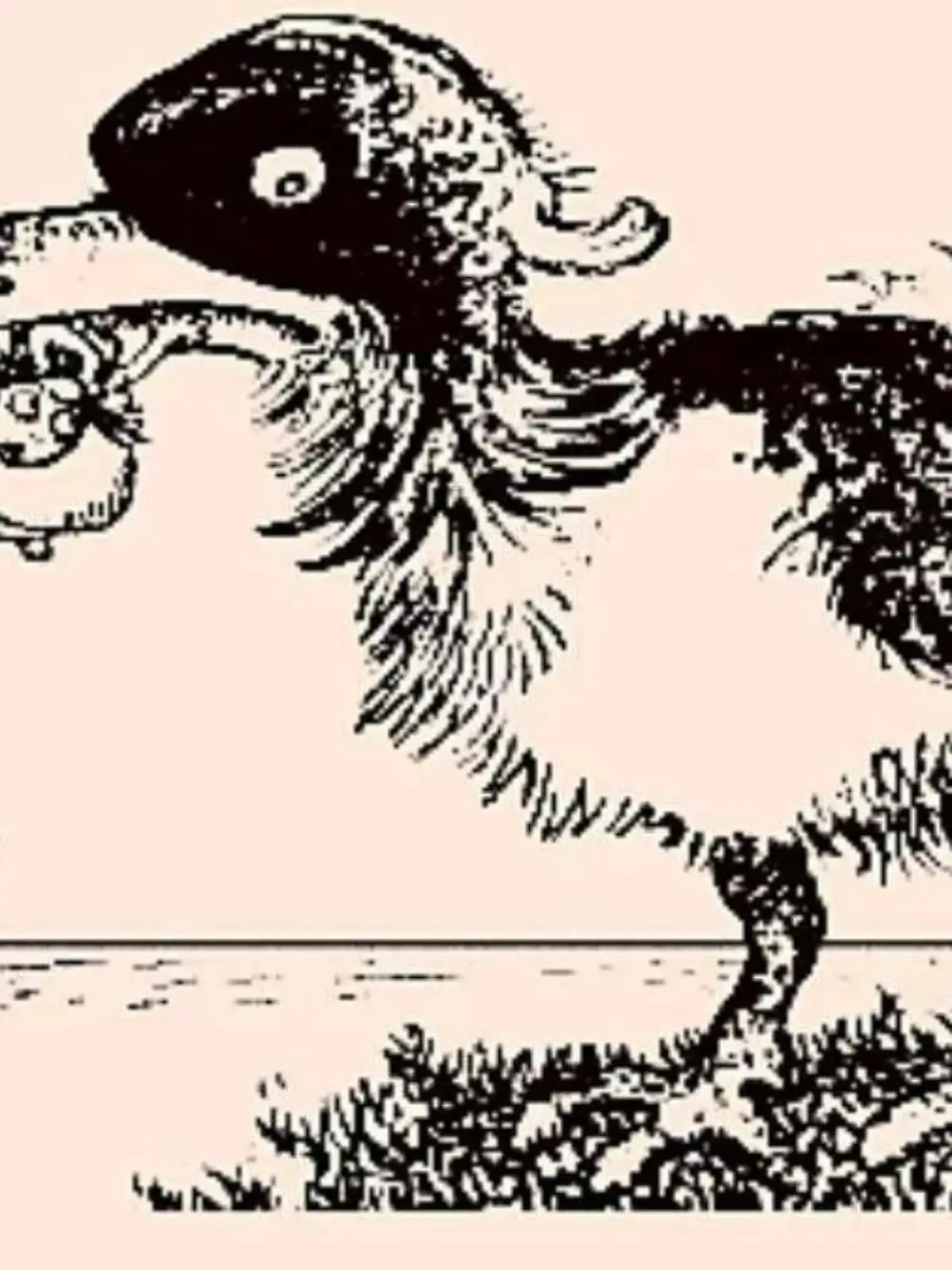 Optische Täuschung riesiger Vogel