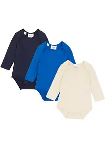 Baby Langarmbody aus Bio-Baumwolle (3er Pack)