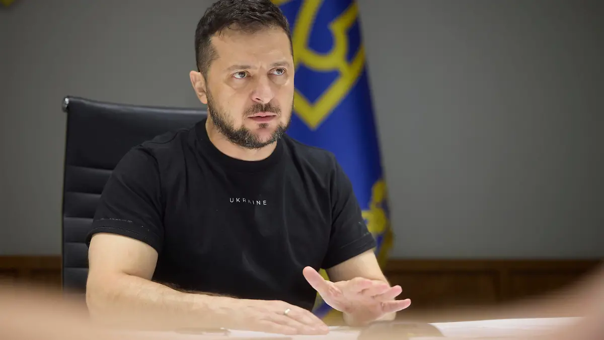 News Themen der Woche KW35 August 30, 2022, Kyiv, Ukraine: Ukrainian President Volodymyr Zelenskyy, addresses the Slovenia Bled Strategic Forum via video link from the Mariinskyi Palace, August 29, 2022 in Kyiv, Ukraine. Kyiv Ukraine - ZUMAp138 20220830_zaa_p138_002 Copyright: xSarsenovxDaniiar/UkrainexPresidex