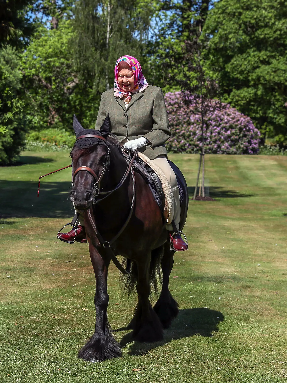 Platinum Jubilee - interests. File photo dated 31/5/2020 of Queen Elizabeth II riding Balmoral Fern, a 14-year-old Fell Pony, in Windsor Home Park, close to Windsor Castle where she was in residence during the coronavirus pandemic. More than any other interest, horses and ponies have been the Queen's passion throughout her long life. Issue date: Sunday January 30, 2022. The monarch's love for the equine world is something she shared with her mother and she has been breeding and racing horses for more than 60 years. See PA story ROYAL Jubilee Interests. Photo credit should read: Steve Parsons/PA Wire URN:65015188