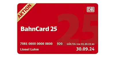 BahnCard 25 zweite Klasse