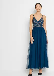 Kleid mit Perlen-Applikation
