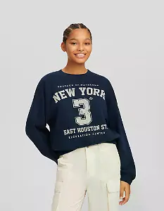 Sweatshirt mit Print New York von Bershka
