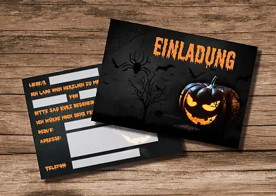 Halloween Einladungskarten acht Stück