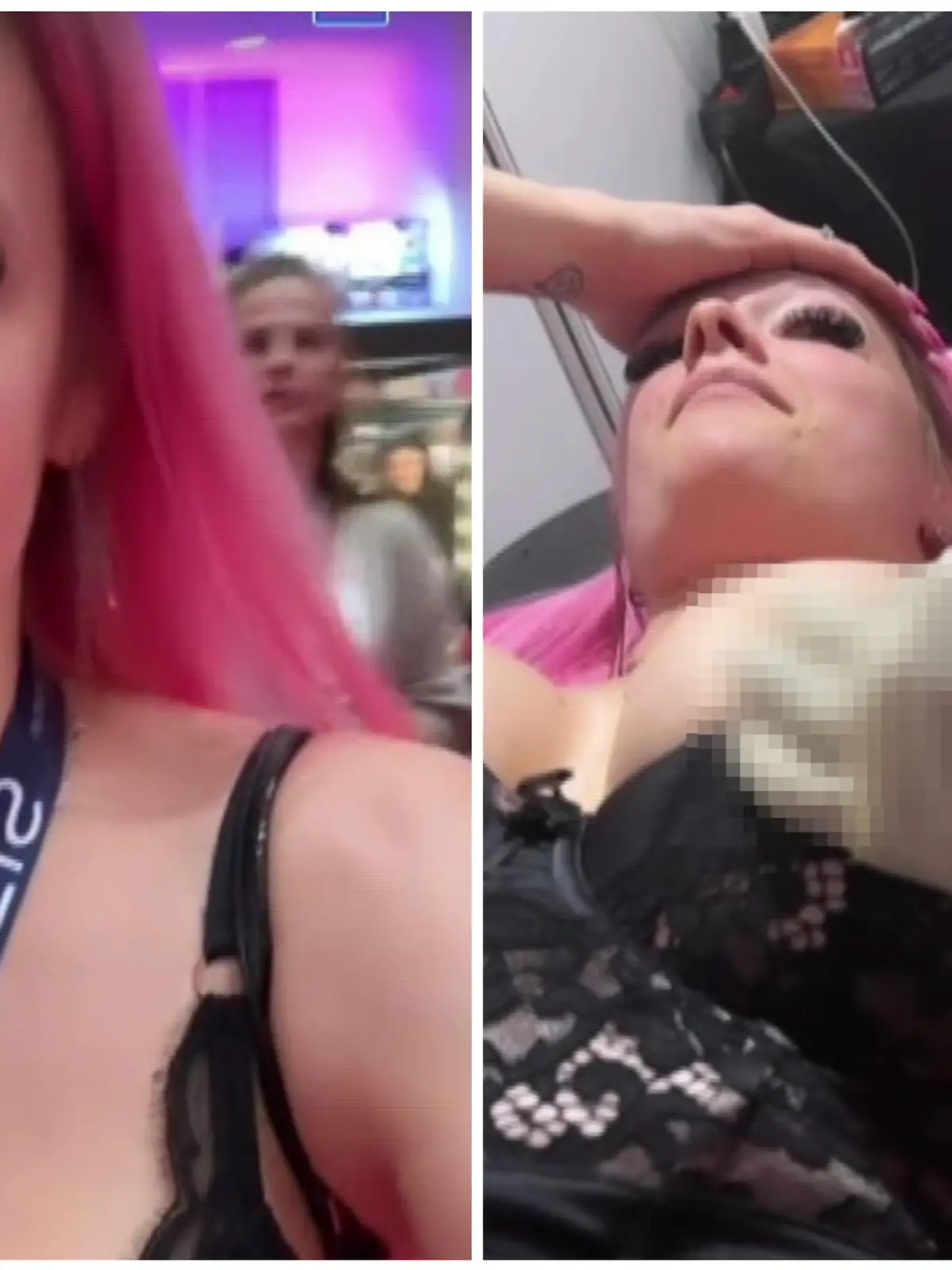 Anne Wünsche lässt sich die Brustwarze piercen.
