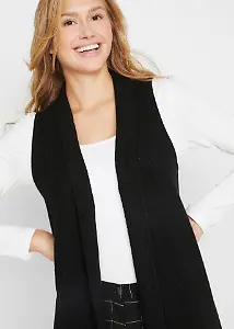 Bonprixs Longstrickweste in Rippstruktur