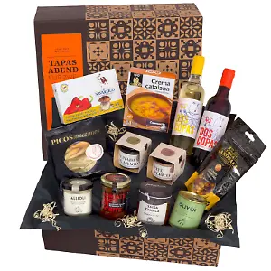 Delikatessen-Präsentkorb für einen Tapas-Abend