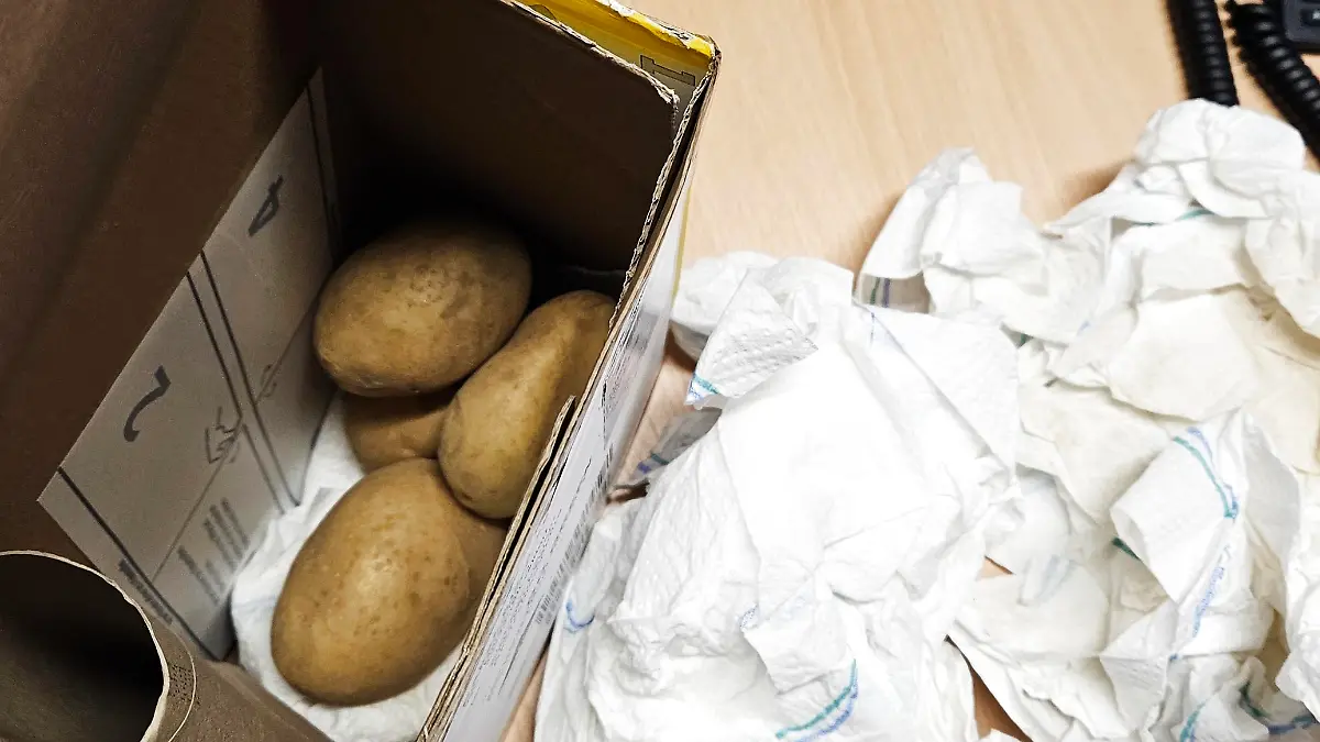 Das Paket mit den Kartoffeln; Gold ist Fehlanzeige