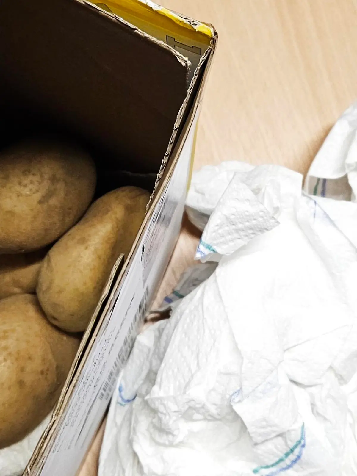 Das Paket mit den Kartoffeln; Gold ist Fehlanzeige