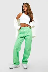 Gerade Jeans mit überkreuztem Bund von boohoo