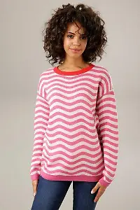 Strickpullover mit wellenförmigem Streifen-Design von Aniston CASUAL