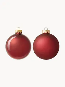 Evergreen weinrote Weihnachtskugeln matt/glänzend (sechs Stück)