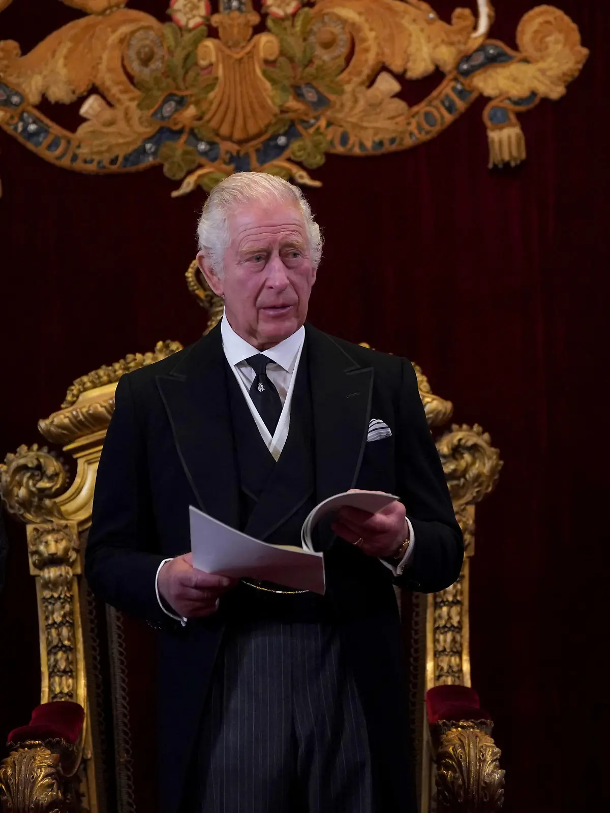 King Charles III and the Queen during the Accession Council at St James's Palace, London, where King Charles III is formally proclaimed monarch. Charles automatically became King on the death of his mother, but the Accession Council, attended by Privy Councillors, confirms his role. Picture date: Saturday September 10, 2022.