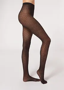 Blickdichte Strumpfhose 50 Denier mit Rautenmotiv von Calzedonia
