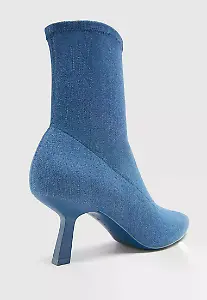 Stretch-Absatzstiefeletten aus Denim von Stradivarius