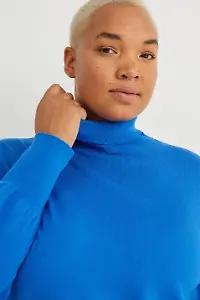 Rollkragenpullover in Royalblau