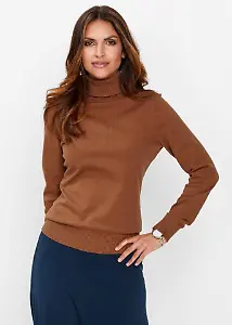 Brauner Rollkragenpullover