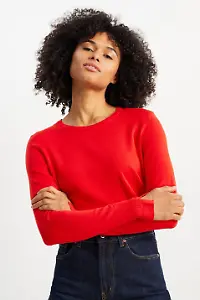 C&A Roter Basic-Pullover