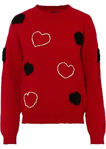 Bonprix Pullover mit Perlenapplikation