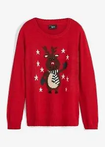 Bonprix Strickpullover mit Weihnachtsmotiv
