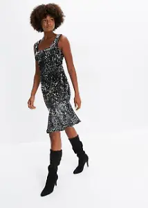 Bonprix Samt-Kleid mit Pailletten