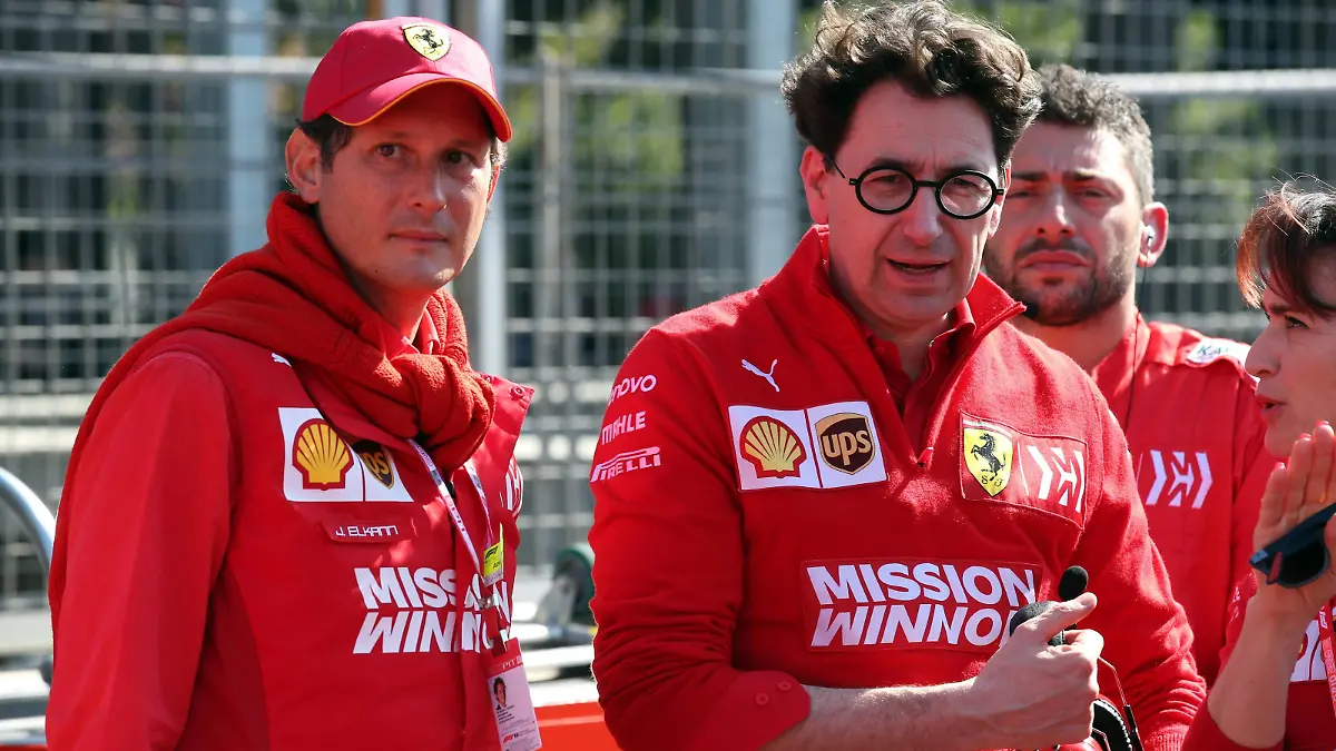 Ferrari-Präsident John Elkann und Teamchef Mattia Binotto