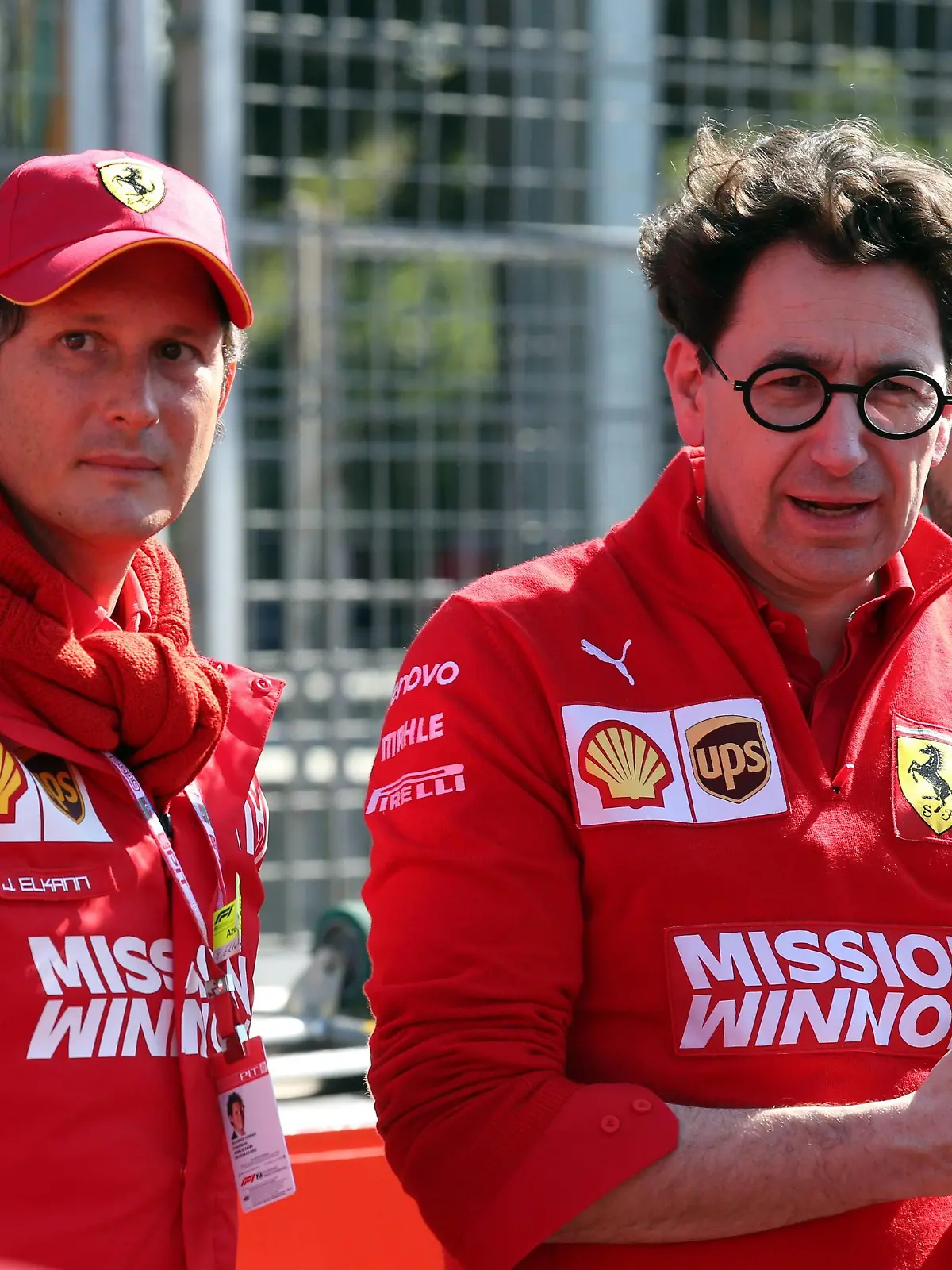 Ferrari-Präsident John Elkann und Teamchef Mattia Binotto