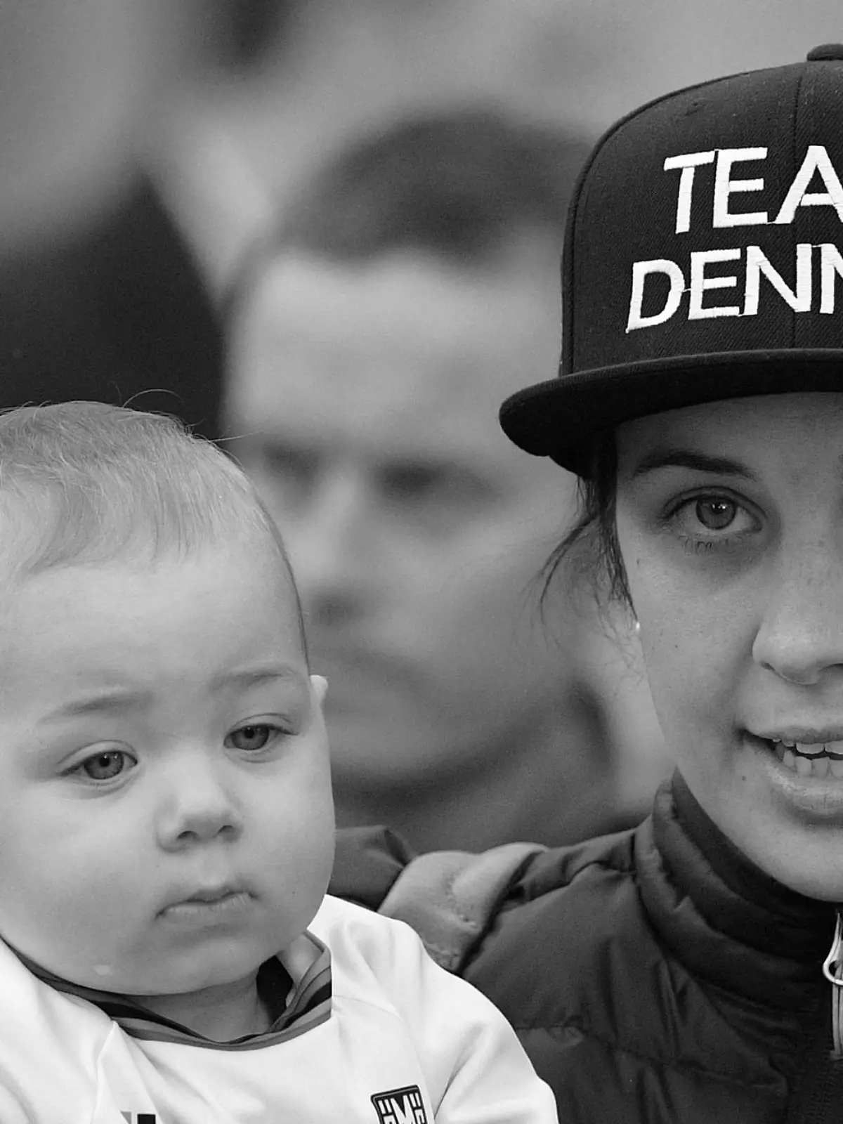 Australian Rohan Dennis wife Melissa Hoskins and their son pictured during the Men Elite Individual Time Trial at the UCI Road World Championships cycling in Harrogate, North Yorkshire, United Kingdom, Wednesday 25 September 2019. The Worlds are taking place from 21 to 29 September. YORICKxJANSENS PUBLICATIONxINxGERxSUIxAUTxONLY x05671397x