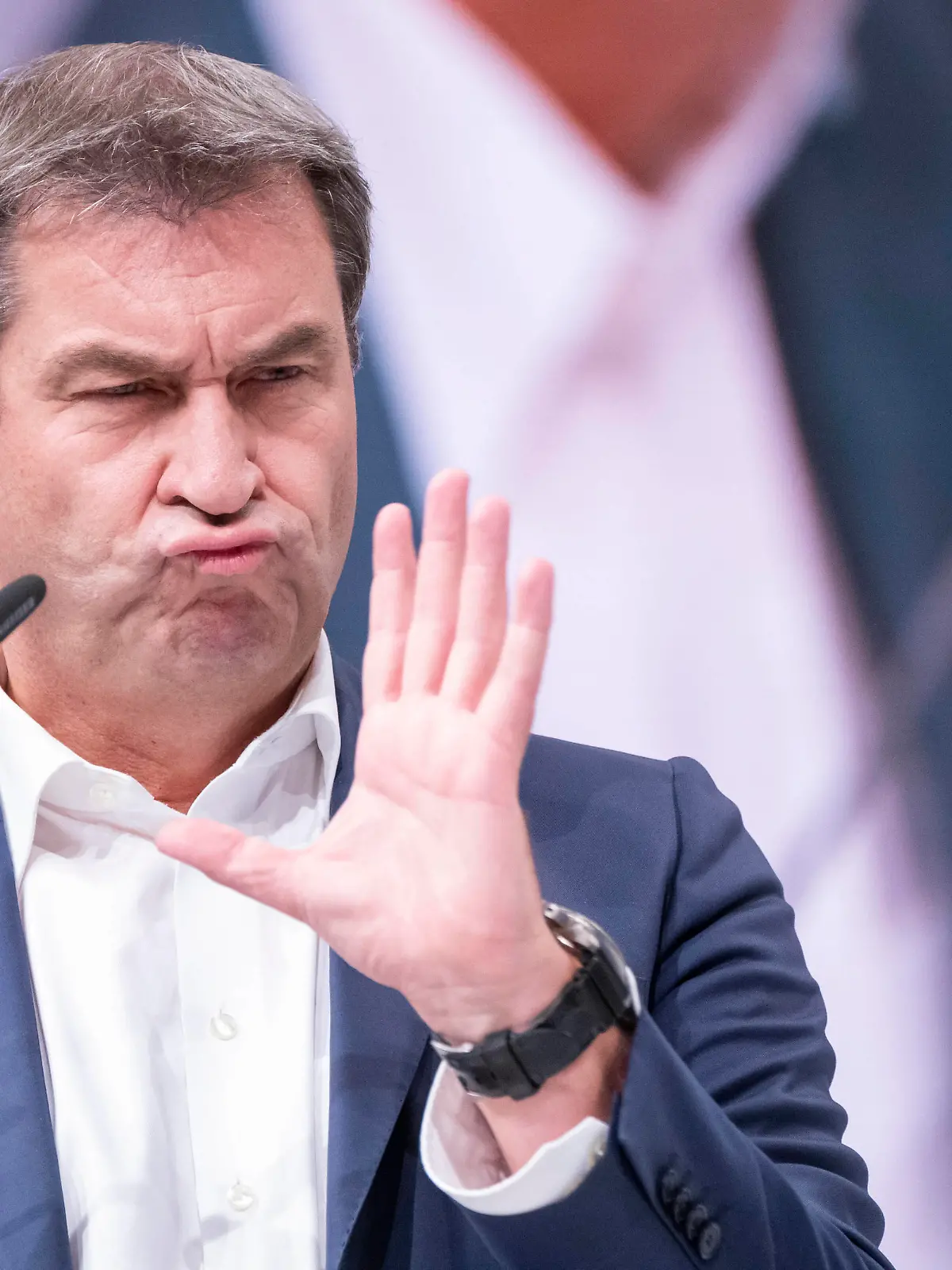  35. Bundesparteitag der CDU Deutschlands in Hannover - Markus Söder, Parteivorsitzender CSU und Ministerpräsident Bayern, besucht den Bundesparteitag der CDU und hält eine Gastrede 35. Bundesparteitag der CDU Deutschlands in Hannover - Markus Söder, Parteivorsitzender CSU und Ministerpräsident Bayern, besucht den Bundesparteitag der CDU und hält eine Gastrede , Hannover Niedersachsen Deutschland Messe *** 35 Federal Party Congress of the CDU of Germany in Hanover Markus Söder, Party Chairman CSU and Prime Minister of Bavaria, visits the Federal Party Congress of the CDU and gives a guest speech 35 Federal Party Congress of the CDU of Germany in Hanover Markus Söder, Party Chairman CSU and Prime Minister of Bavaria, visits the F