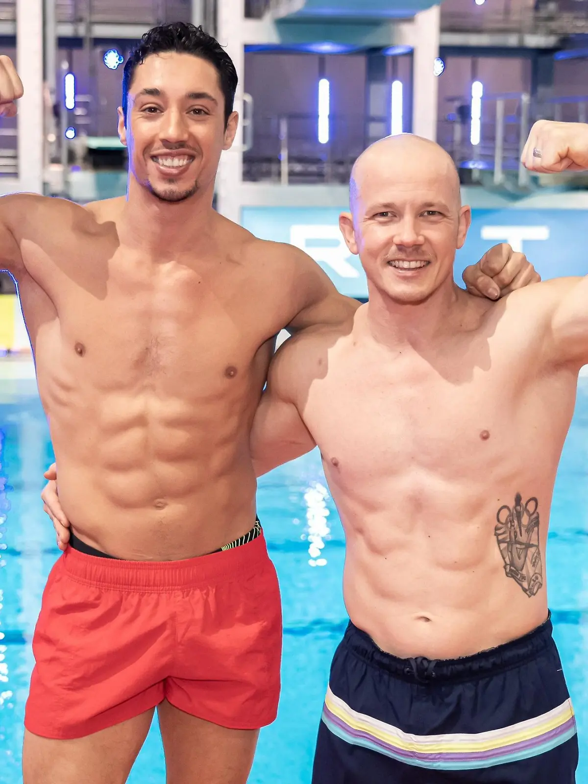 Fabian Hambüchen (r.) und René Casselly

+++ Die Verwendung des sendungsbezogenen Materials ist nur mit dem Hinweis und Verlinkung auf RTL+ gestattet. +++