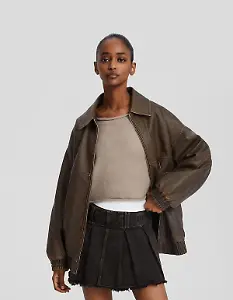 Jacke aus Lederimitat